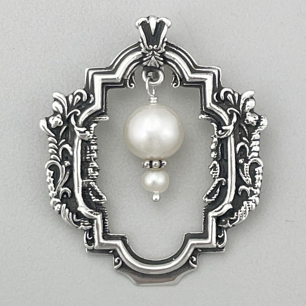 Sterling Silver and Freshwater Pearl Pendant / Enhancer